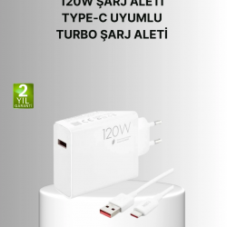 Mey İthalat® 120W Mi Turbo Akıllı Tanıma Çipli Hızlı Şarj Cihazı Taşınabilir ve Dayanıklı
