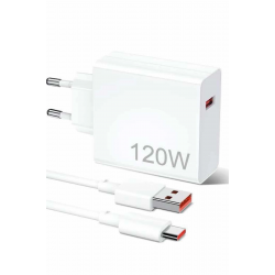 Mey İthalat® 120W Şarj Aleti Hızlı Çift Turbo Şarj Aleti Seti Beyaz