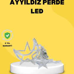 Mey İthalat® 126 Led Yıldız Ay Figürlü Perde Işık Romantik Ambiyans