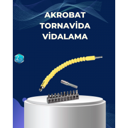Mey İthalat® 12’li Akrobat Bits Vidalama Seti Esnek Uç Çok Yönlü Kullanım