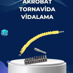 Mey İthalat® 12’li Akrobat Bits Vidalama Seti Esnek Uç Çok Yönlü Kullanım