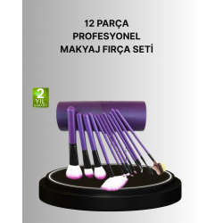 Mey İthalat® 12’li Makyaj Fırça Seti Fondöten Allık Far Karıştırma İçin Tam Uyumlu