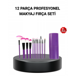 Mey İthalat® 12’li Profesyonel Makyaj Fırça Seti – Dökülmeyen Yumuşak Kıllı, Ergonomik Tasarım