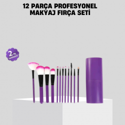 Mey İthalat® 12’li Profesyonel Makyaj Fırça Seti Ultra Yumuşak Sentetik Kıllı
