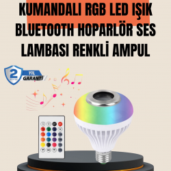 Mey İthalat® 12W LED Ampul – Renkli Işık ve Dahili Hoparlör Özellikli
