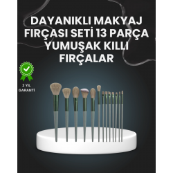 Mey İthalat® 13'lü Fiber Kıllı Yumuşak Makyaj Fırçası Seti Taşınabilir ve Ergonomik Tasarım