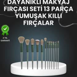 Mey İthalat® 13'lü Fiber Kıllı Yumuşak Makyaj Fırçası Seti Taşınabilir ve Ergonomik Tasarım