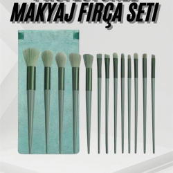 Mey İthalat® 13 Parça Taşınabilir Kılıflı Profesyonel Makyaj Fırça Seti Pudra Allık Fondöten Fırçası