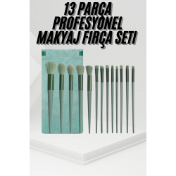 Mey İthalat® 13 Parça Taşınabilir Kılıflı Profesyonel Makyaj Fırça Seti Pudra Allık Fondöten Fırçası