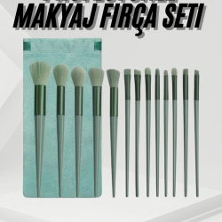 Mey İthalat® 13 Parça Taşınabilir Kılıflı Profesyonel Makyaj Fırça Seti Pudra Allık Fondöten Fırçası