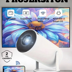 Mey İthalat® 130 İnç Geniş Ekran ve 4K Destekli Full HD Projeksiyon Cihazı