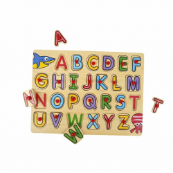 Mey İthalat® 130443 Ahşap Raptiyeli Bultak Alfabe
