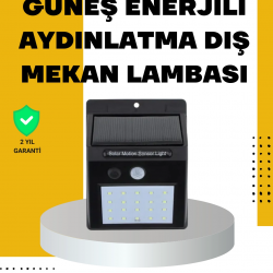 Mey İthalat® 144 LED'li Geniş Aydınlatma Alanına Sahip Güneş Enerjili Güvenlik Lambası