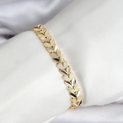 Mey İthalat® 14K Gold Renk Kaplama Başak Model CM Kadın Bileklik