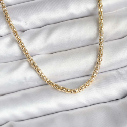 Mey İthalat® 14K Gold Renk Kaplama Boru Zincir Model CM Kadın Kolye