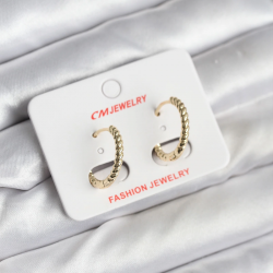 Mey İthalat® 14K Gold Renk Kaplama Burgu Halka CM Kadın Küpe