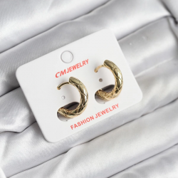 Mey İthalat® 14K Gold Renk Kaplama CM Kadın Küpe