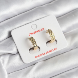 Mey İthalat® 14K Gold Renk Kaplama CM Kadın Küpe