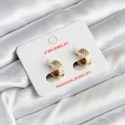 Mey İthalat® 14K Gold Renk Kaplama CM Kadın Küpe