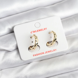 Mey İthalat® 14K Gold Renk Kaplama CM Kadın Küpe