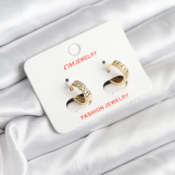 Mey İthalat® 14K Gold Renk Kaplama CM Kadın Küpe