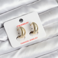 Mey İthalat® 14K Gold Renk Kaplama CM Kadın Küpe