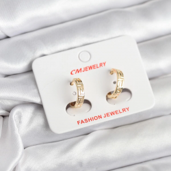 Mey İthalat® 14K Gold Renk Kaplama CM Kadın Küpe