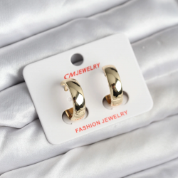 Mey İthalat® 14K Gold Renk Kaplama Halka CM Kadın Küpe