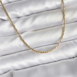 Mey İthalat® 14K Gold Renk Kaplama İnce Zincir Model CM Kadın Kolye