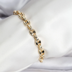 Mey İthalat® 14K Gold Renk Kaplama Kahve Çekirdeği Model CM Kadın Bileklik