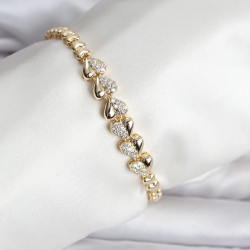 Mey İthalat® 14K Gold Renk Kaplama Kalp Model CM Kadın Bileklik