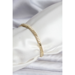 Mey İthalat® 14K Gold Renk Kaplama Kare Zincir Model CM Kadın Bileklik