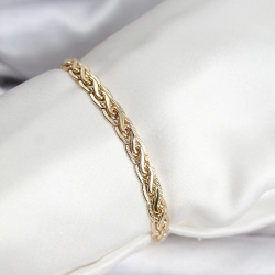 Mey İthalat® 14K Gold Renk Kaplama Lazer Zincir Model CM Kadın Bileklik