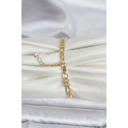 Mey İthalat® 14K Gold Renk Kaplama Lazerli Zincir Model CM Kadın Bileklik