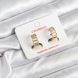 Mey İthalat® 14K Gold Renk Kaplama Samanyolu Model CM Kadın Küpe