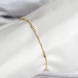 Mey İthalat® 14K Gold Renk Kaplama Topçuklu Model CM Kadın Bileklik