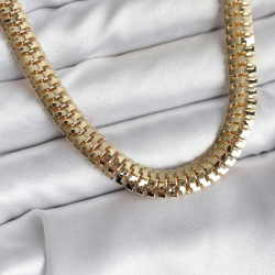 Mey İthalat® 14K Gold Renk Kaplama Zincir Modelli CM Kadın Kolye
