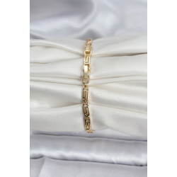 Mey İthalat® 14K Gold Renk Kaplama Zirkon Taşlı Baget Model CM Kadın Bileklik