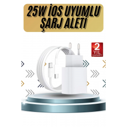 Mey İthalat® 15/Pro/Pro Max 20W İOS Uyumlu Hızlı Şarj Aleti Adaptörlü Beyaz