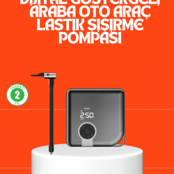 Mey İthalat® 150 PSI Yüksek Basınç Kapasiteli Kablosuz Lastik Pompası