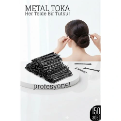 Mey İthalat® 150’li Siyah Metal Tel Toka Seti – Profesyonel Saç Şekillendirme İçin