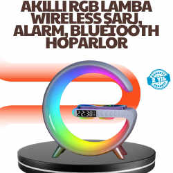 Mey İthalat® 15W Hızlı Kablosuz Şarj Destekli Çok Fonksiyonlu Akıllı Masa Lambası