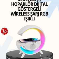 Mey İthalat® 15W Hızlı Şarj Destekli LED Atmosfer Işığı ve Alarm Fonksiyonlu Lamba