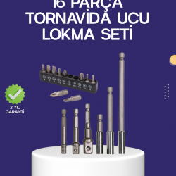 Mey İthalat® 16 Parça Bits ve Adaptör Seti Vidalama Tamir Bakım Seti