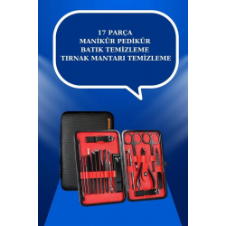 Mey İthalat® 17 Parça El Ayak Bakım Seti Tırnak Temizleme Manikür Pedikür Cımbız Törpü Tırnak Makası