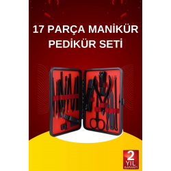 Mey İthalat® 17 Parça El Ayak Bakım Seti Tırnak Temizleme Manikür Pedikür Cımbız Törpü Tırnak Makası