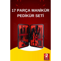 Mey İthalat® 17 Parça El Ayak Bakım Seti Tırnak Temizleme Manikür Pedikür Cımbız Törpü Tırnak Makası