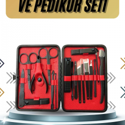 Mey İthalat® 17 Parça Manikür Pedikür Seti El Ayak Bakım Seti Tırnak Makası Törpü