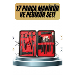 Mey İthalat® 17 Parça Manikür Pedikür Seti El Ayak Bakım Seti Tırnak Makası Törpü