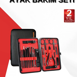 Mey İthalat® 17 Parça Manikür Seti El ve Ayak Bakımı Törpü Cımbız Tırnak Temizleme